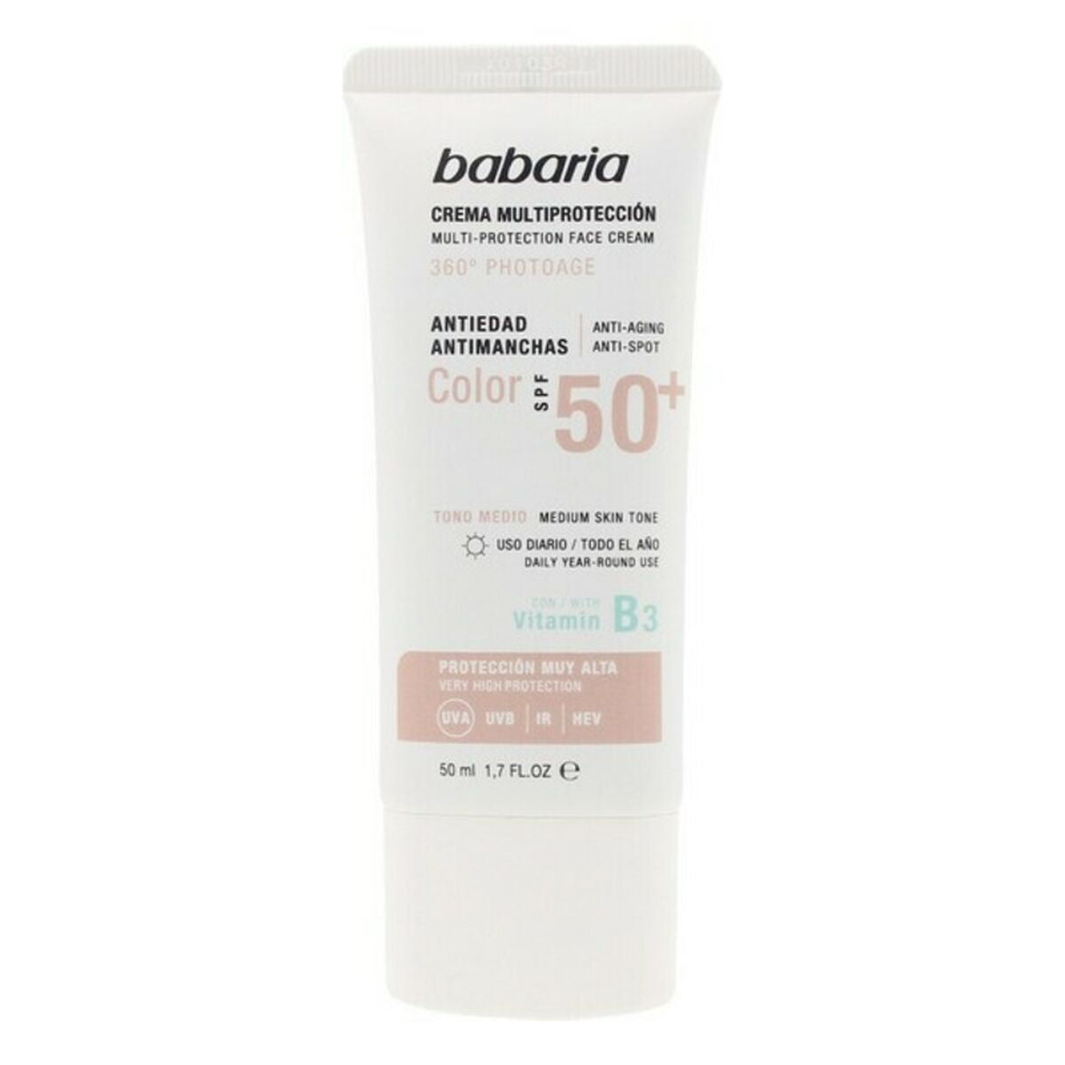 Anti Brown Spot Sun Cream Multi-Protection Color Babaria Solar Multiproteccion SPF 50+ 50 ml-0