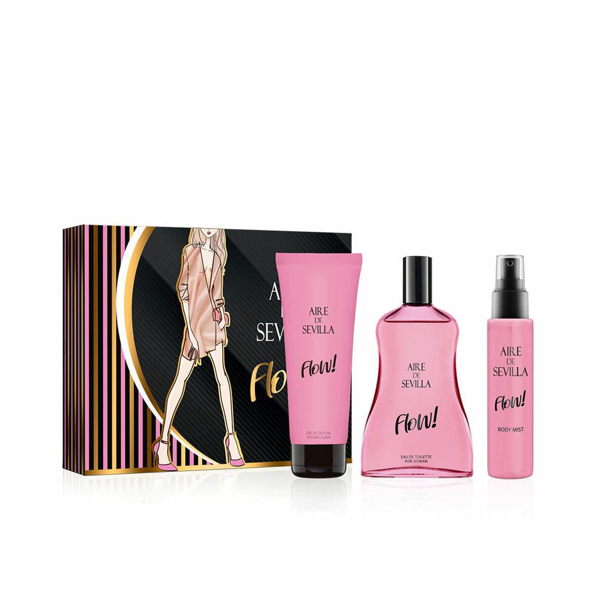 Women's Perfume Set Aire Sevilla Flow! 3 Pieces-0