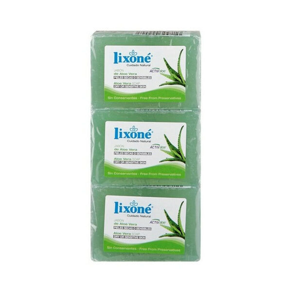 Natural Glycerine Soap Bar Aloe Vera Lixoné (3 uds) - Cosmova