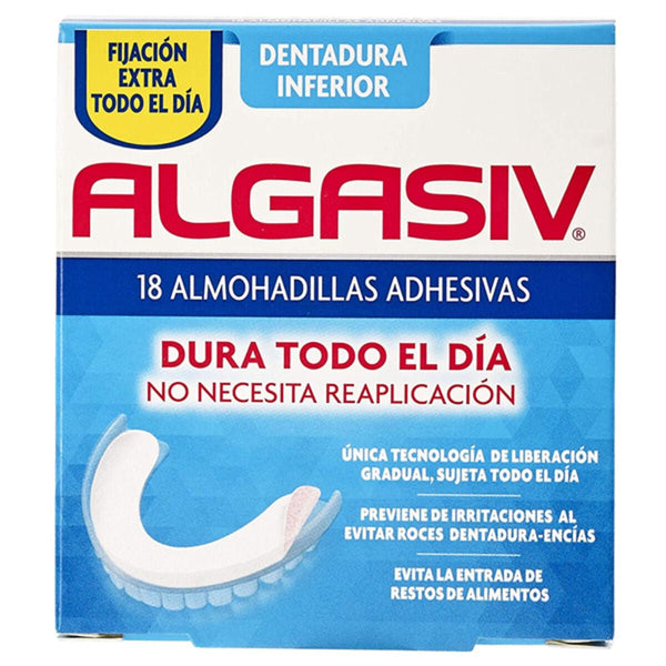 Adhesive Denture Pads INFERIOR Algasiv ALGASIV INFERIOR (18 uds) - Cosmova