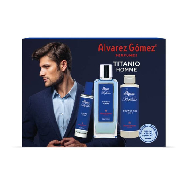 Men's Perfume Set Alvarez Gomez Titanio Homme 3 Pieces - Cosmova
