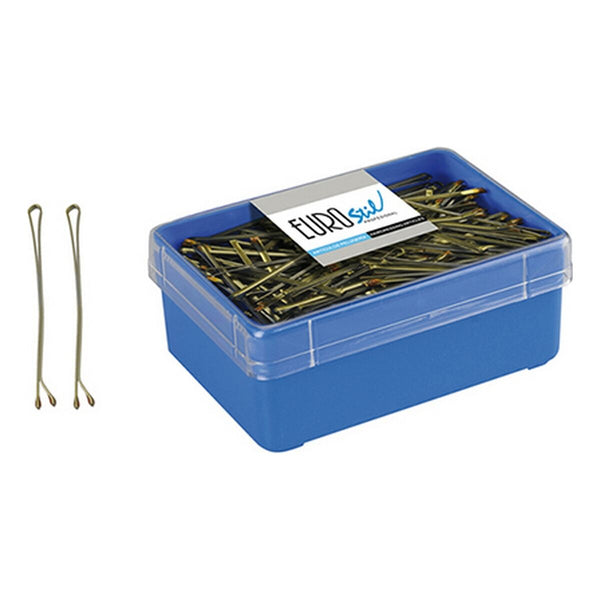 Hair Clips Eurostil 150 Clips 70 mm Bronze (150 pcs) - Cosmova