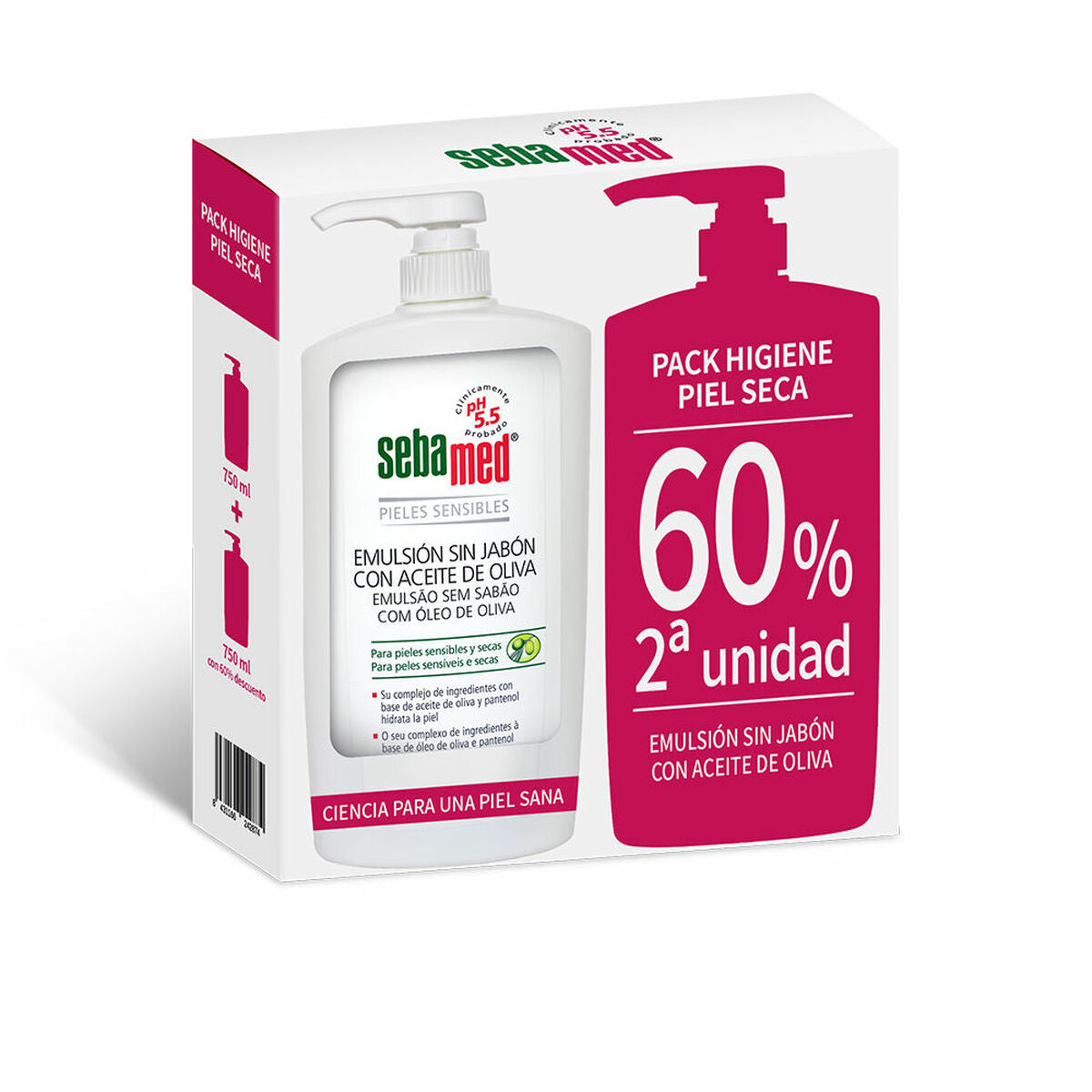Shower Gel Without Soap Sebamed Dry Skin Olive Oil 2 Units-0
