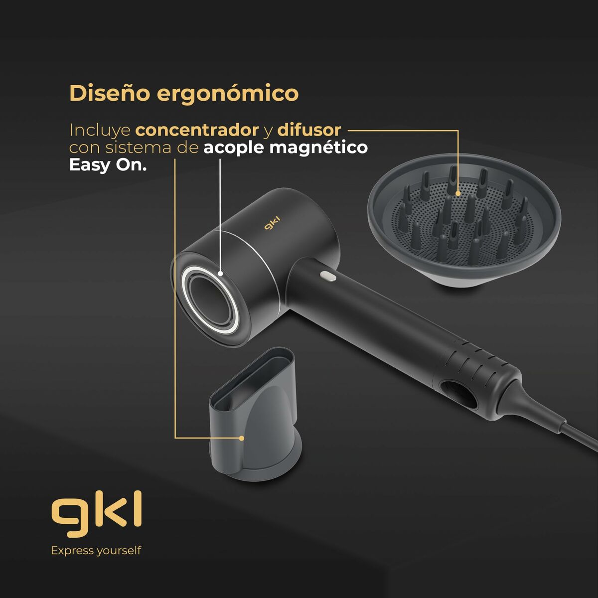 Hairdryer GKL PEARLSENSE 1600 W 2200 W White-6