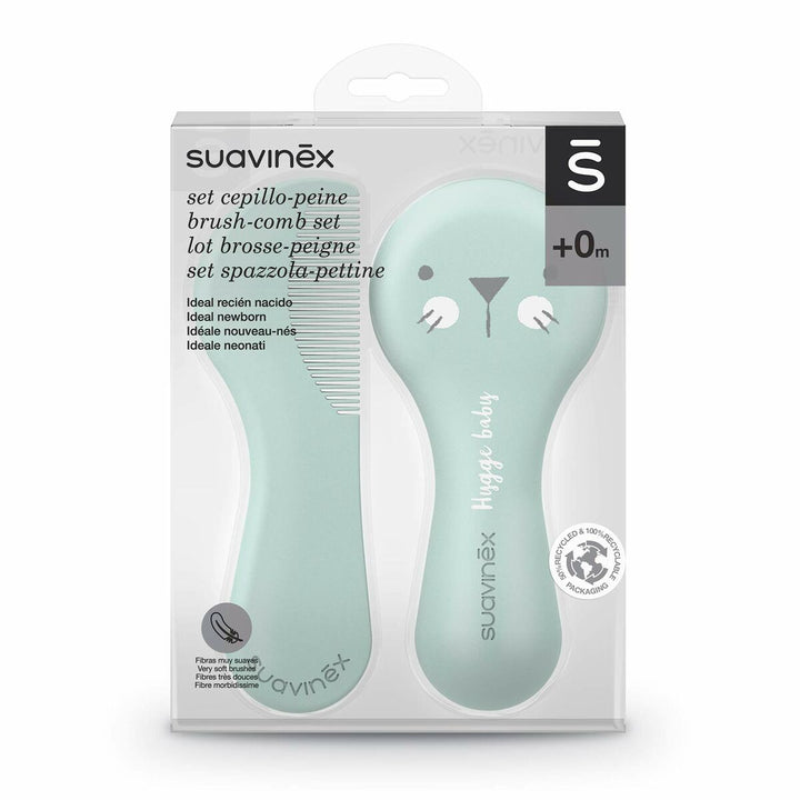 Set of combs/brushes Suavinex Hygge Baby Green 2 Units (2 Pieces) - Cosmova