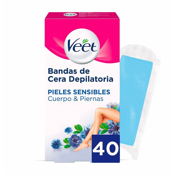 Body Hair Removal Strips Veet Pure Sensitive skin Body Legs (40 Units)-0