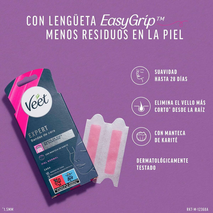 Facial Hair Removal Strips Veet Expert (16 Units)-3
