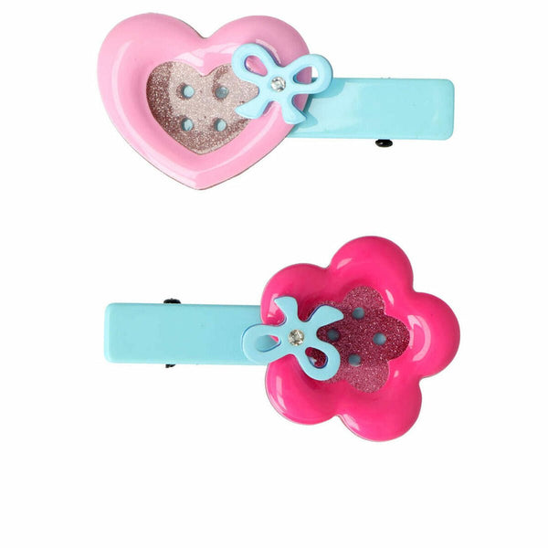 Hair Clips Inca Flower Heart Buttons (2 Pieces) - Cosmova