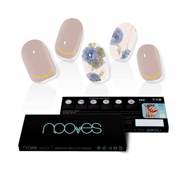 False nails Nooves Elegant Floral Gel Self-adhesives metal-0