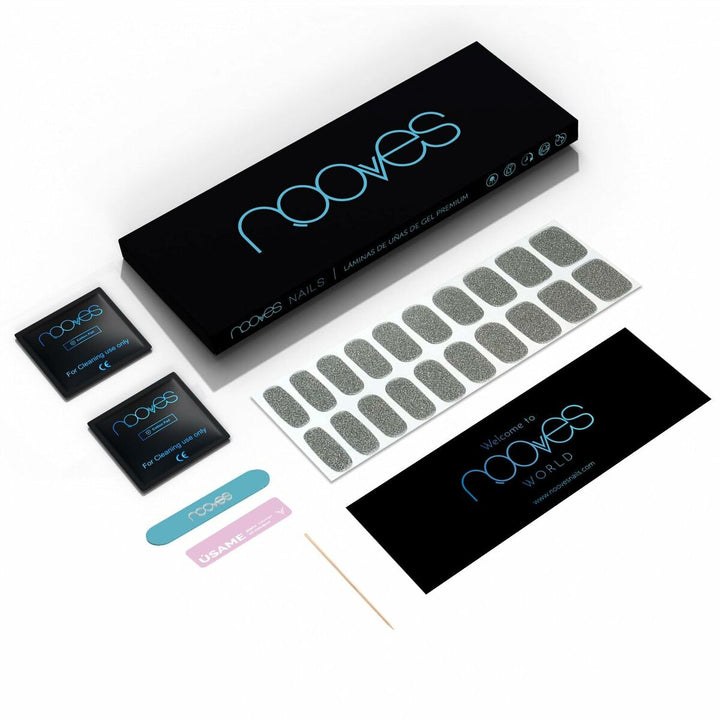 Gel Nail Foils Nooves Glitter grey (20 Units)-2