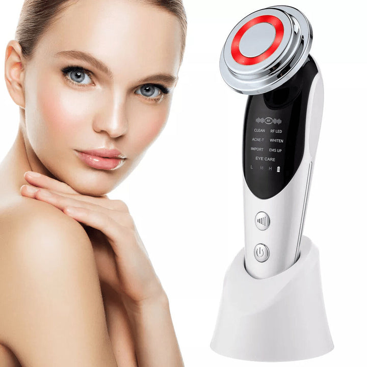 Facial Massager with Radiofrequency, Phototherapy and Electrostimulation Drakefor QLINIQ A White 3 Pieces-2