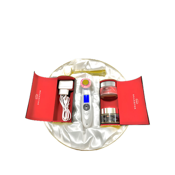 Facial Massager with Radiofrequency, Phototherapy and Electrostimulation Drakefor 9902 White 3 Pieces-3