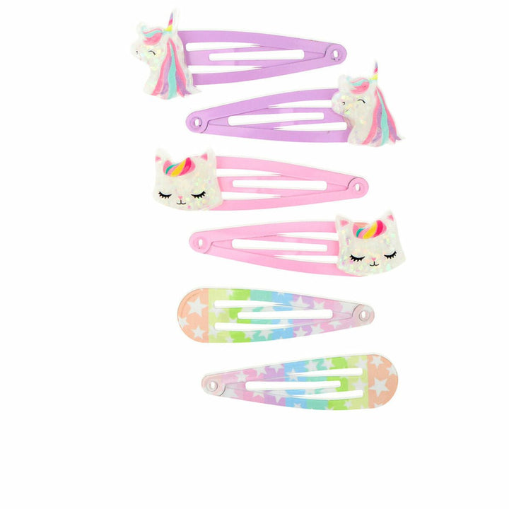 Hair Clips Inca Multicolour Unicorn 6 Units - Cosmova