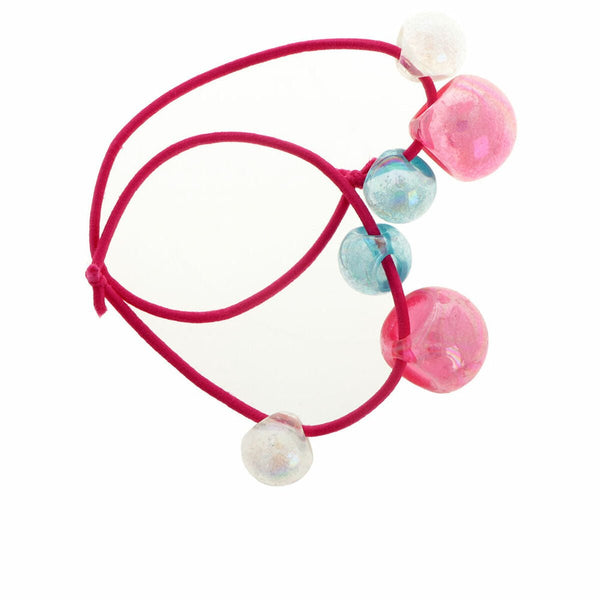 Hair ties Inca Multicolour Glass beads (2 Pieces) - Cosmova
