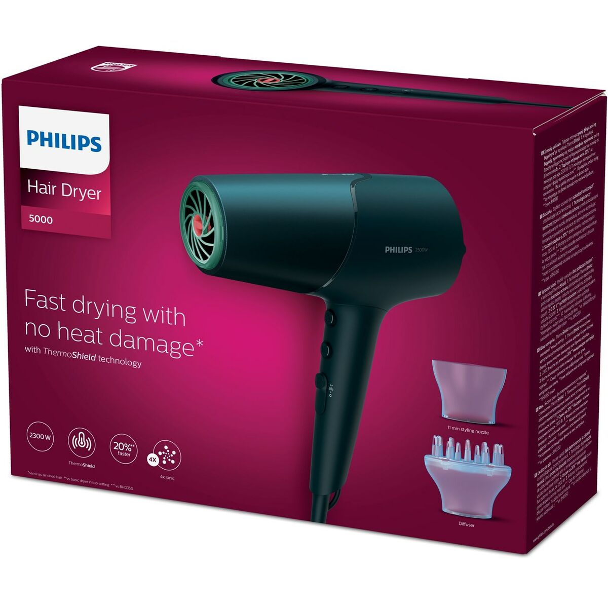 Hairdryer Philips BHD512/00 2300 W Black Navy Blue-0