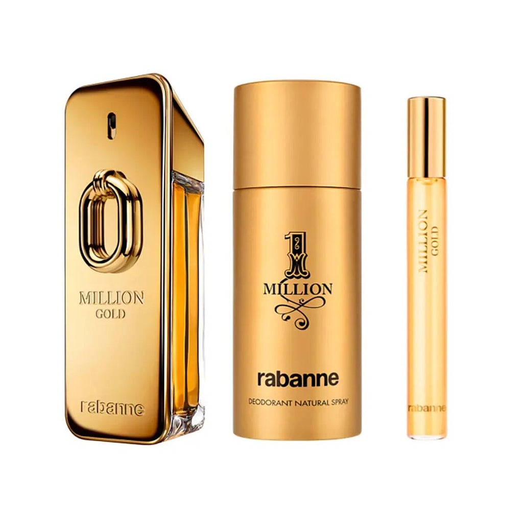 Men's Perfume Set Paco Rabanne Million Gold 3 Pieces-1