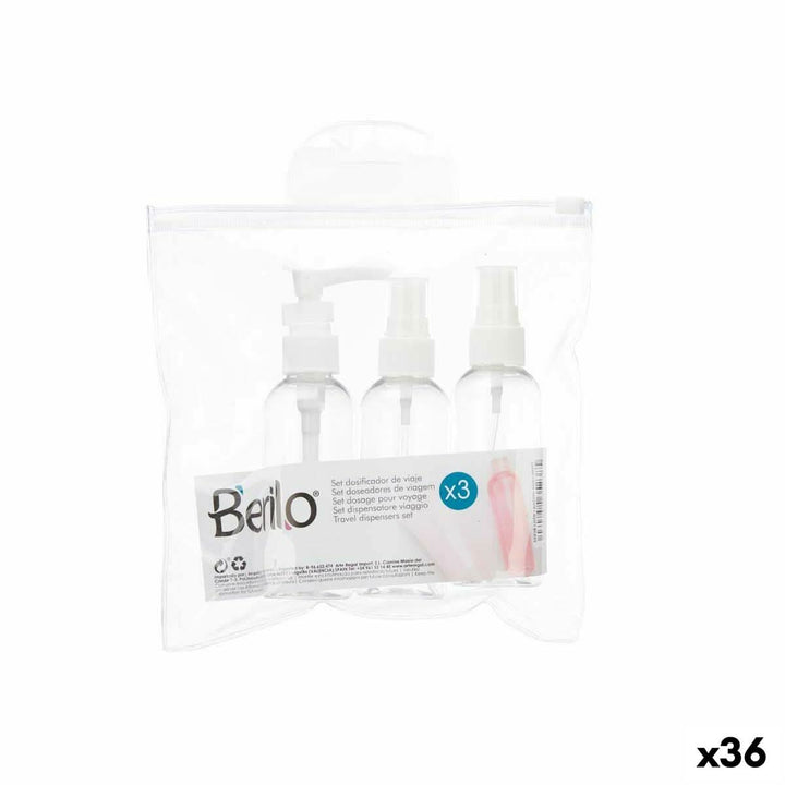 Travel Set Transparent White Plastic (36 Units)-0