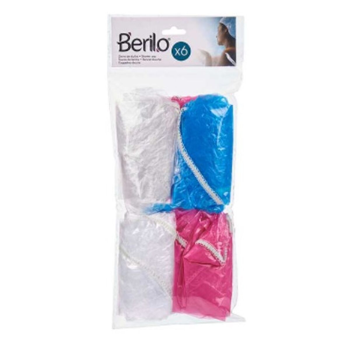 Shower Cap Berilo HD092835 Multicolour 28 cm Plastic Set (12 Units)-2