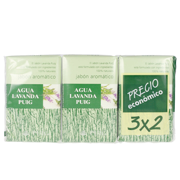 AGUA LAVANDA PUIG jabón 100% natural pack 3 x 125 gr-0