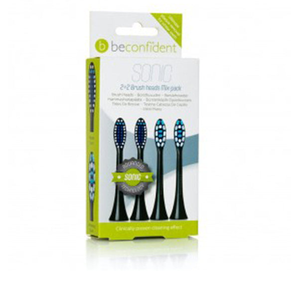 SONIC TOOTHBRUSH HEADS REGULAR/WHITENING BLACK set 4 pz-0