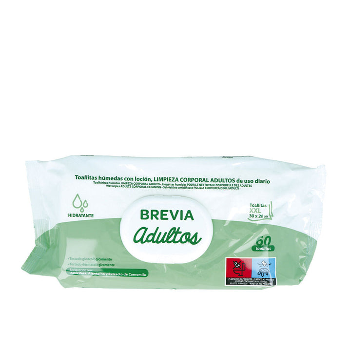 BREVIA adult cleaning lotion wipes 30x20 cm 60 units-0