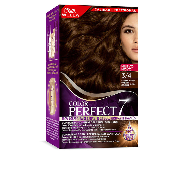 WELLA COLOR PERFECT 7 100% gray coverage #3/4 - hypnotic dark brown-0