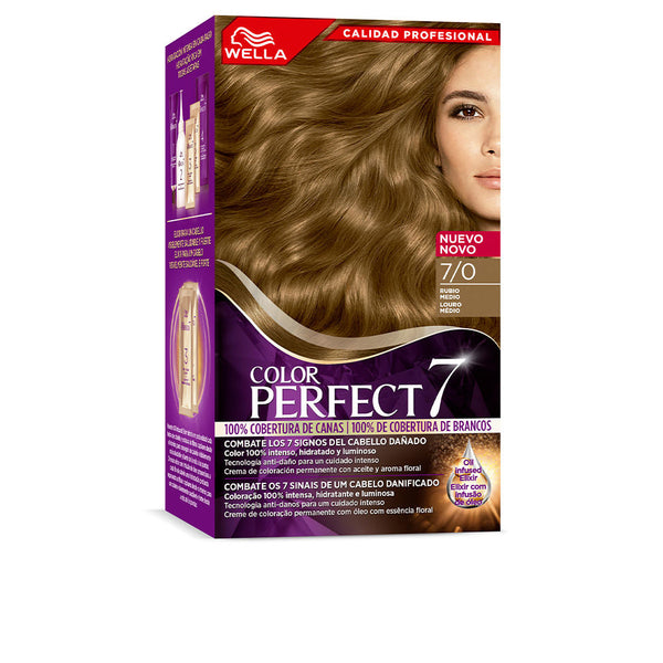 WELLA COLOR PERFECT 7 100% gray coverage #7/0-medium blonde 6 u-0
