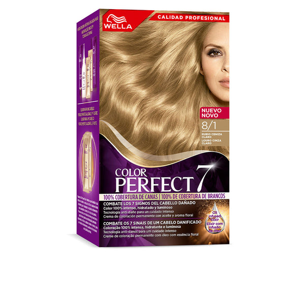WELLA COLOR PERFECT 7 100% gray coverage #8/1-light ash blonde 6 u-0