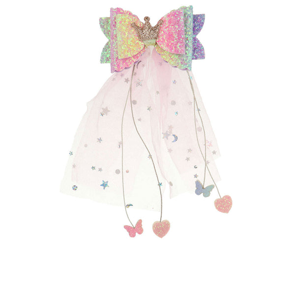 CROCODILE CLIP bow and tulle 1 u-0