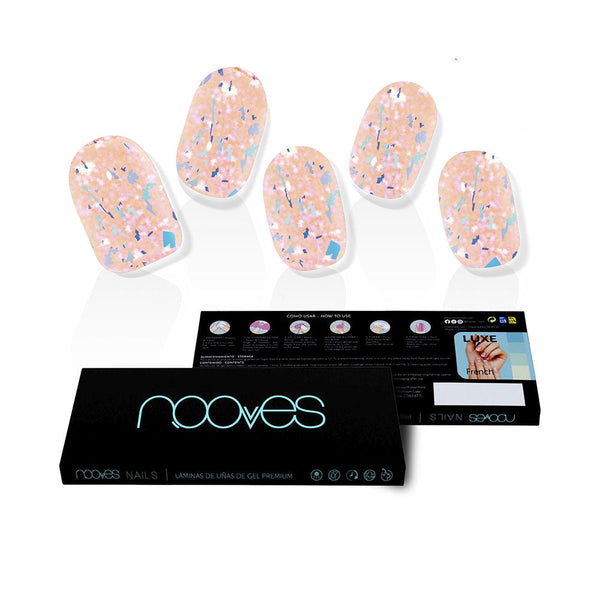 GEL NAILS peach galettes premium luxe #metallic 20 u-0