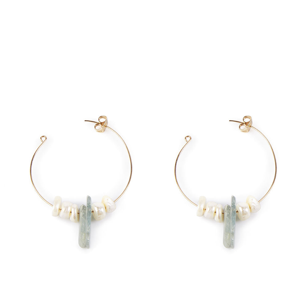 LAO GREEN 4CM pendientes #oro brillo 1 u-0