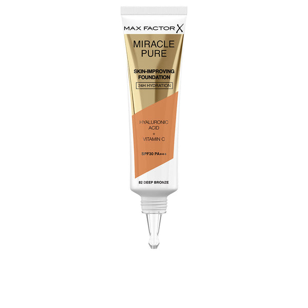 MIRACLE PURE skin-improving foundation 24h hydration SPF30 #82-deep bronze 30 ml-0