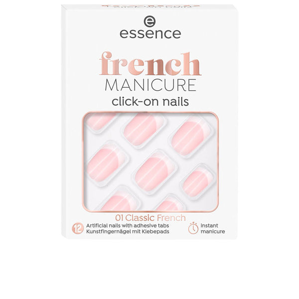 FRENCH manicure click-on artificial nails #01-classic french 12 u-0