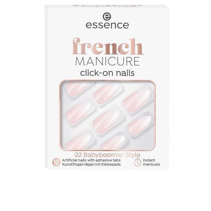 FRENCH manicure click-on artificial nails #02-babyboomer style 12 u-0