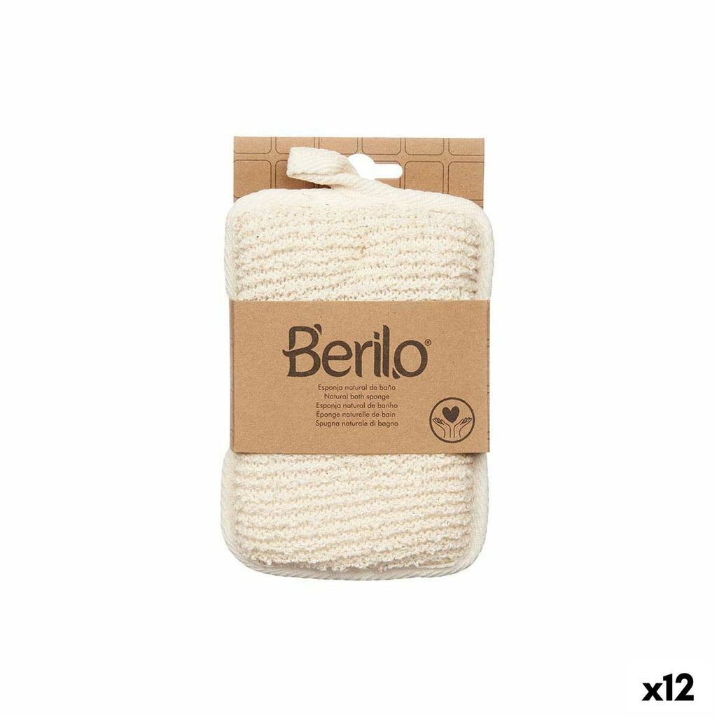 Body Sponge Berilo B7081-6 White Beige 11 x 16,5 x 2 cm (12 Units)-0