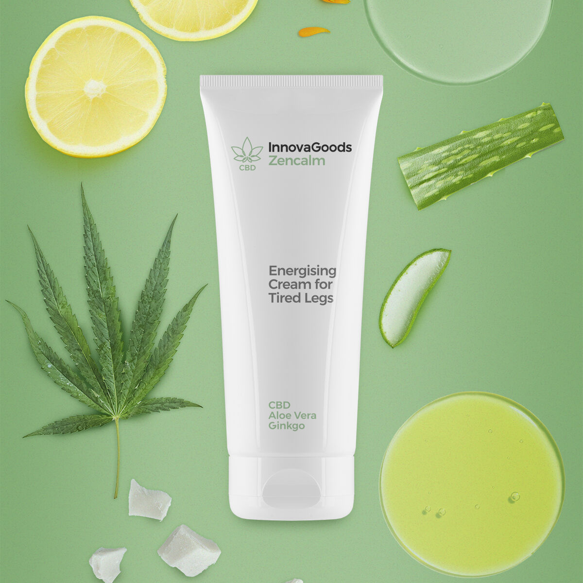 Energising Cream for Tired Legs CBD Zencalm InnovaGoods 200 ml-4