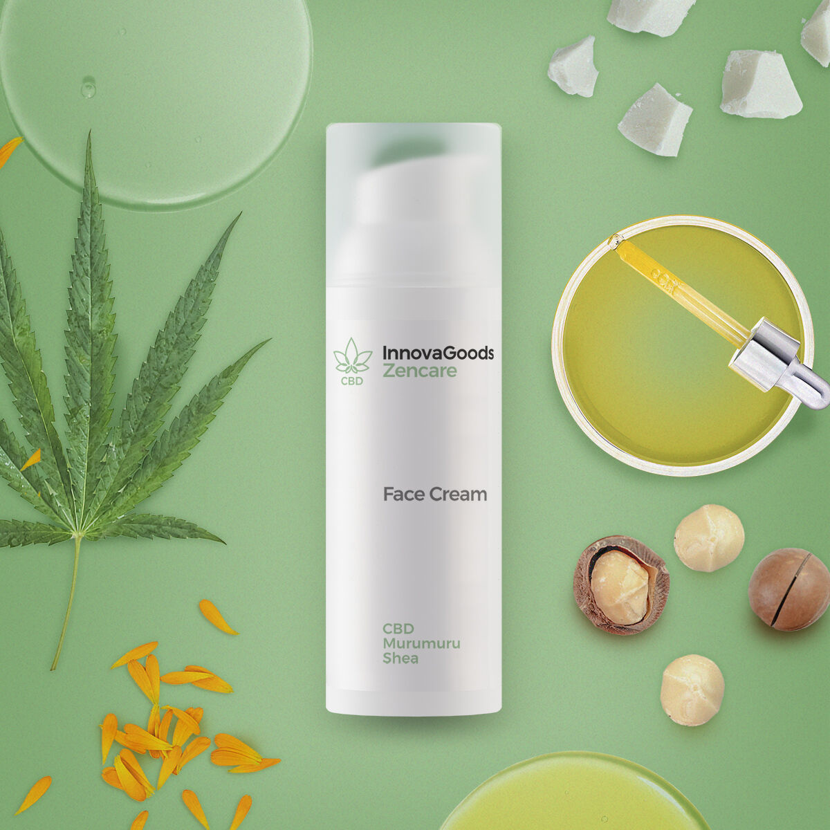 Hydrating Facial Cream CBD Zencare InnovaGoods 50 ml-4